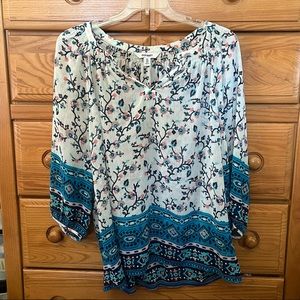 OLD NAVY WOMENS SHEER 3/4 SLEEVE BLOUSE XXL
